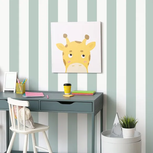 Striped Wallpaper with Pearlescent Highlights - Blue