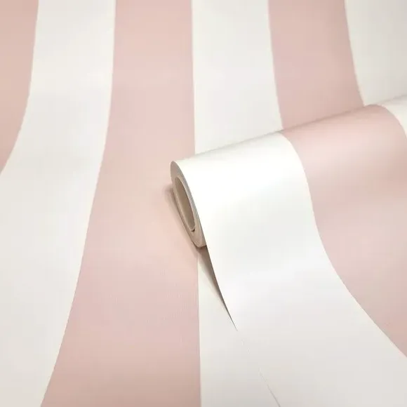 Striped Wallpaper with Pearlescent Highlights - Pink