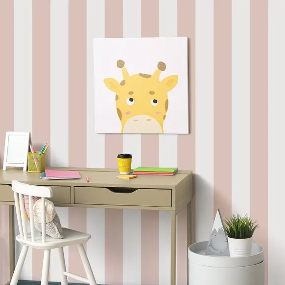 Striped Wallpaper with Pearlescent Highlights - Pink