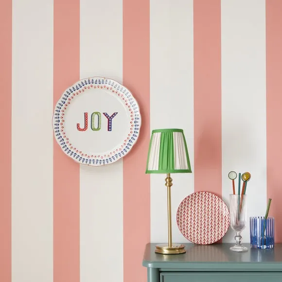 Striped Wallpaper with Smooth Finish - Coral