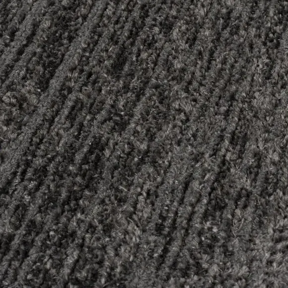 Striped Washable Rug - Charcoal, Chenille