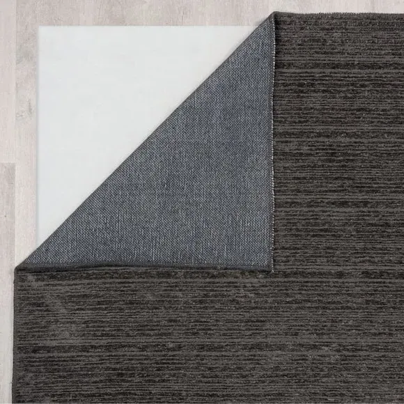 Striped Washable Rug - Charcoal, Chenille