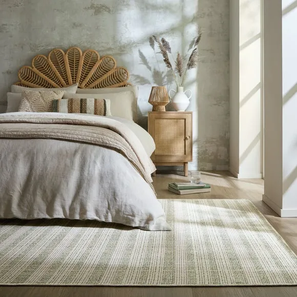 Striped Washable Rug - Green image
