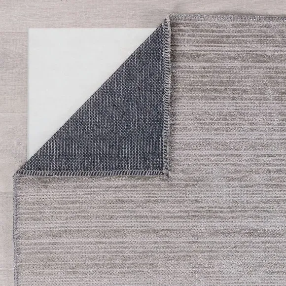 Striped Washable Rug - Grey, Chenille