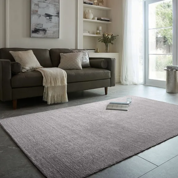 Striped Washable Rug - Grey, Chenille