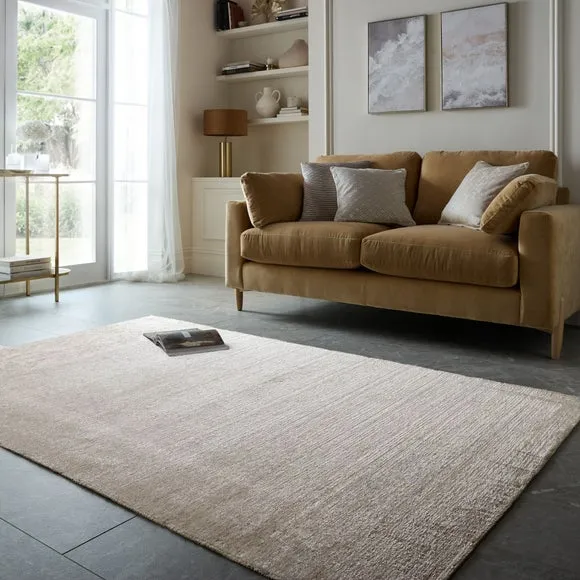 Striped Washable Rug - Ivory, Chenille