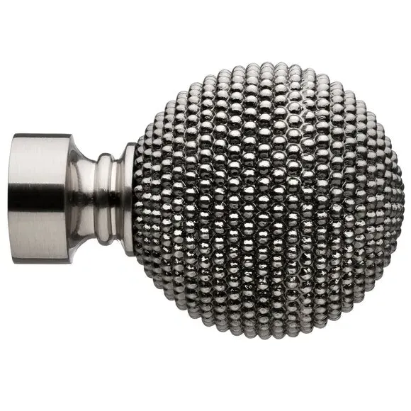 Studded Ball Finials 28mm - Pewter, Metal image