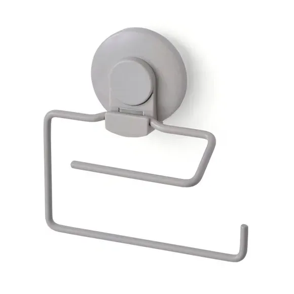 Suction Toilet Roll Holder - Grey, Wire