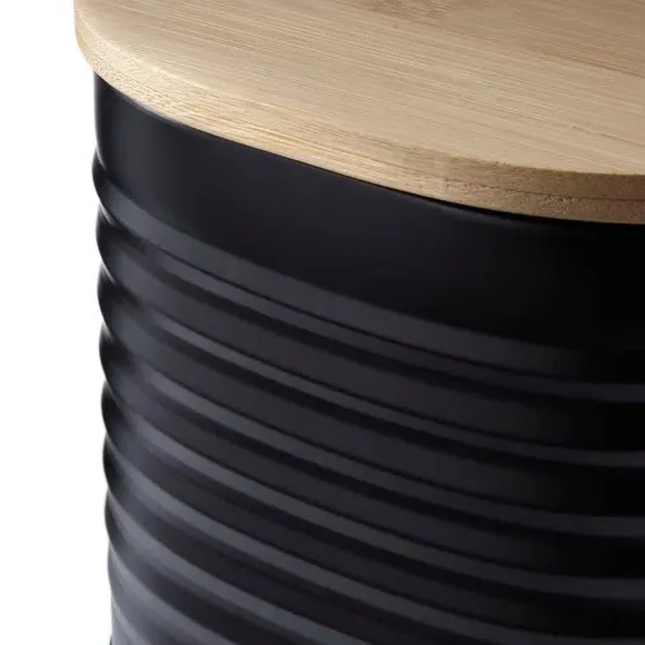 Sugar Canister with Badge - Black, Metal