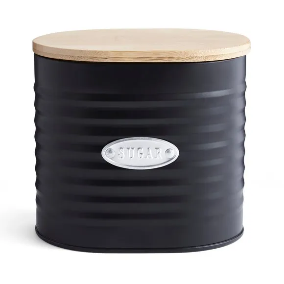 Sugar Canister with Badge - Black, Metal image