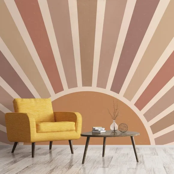 Sunburst Wall Mural - Natural