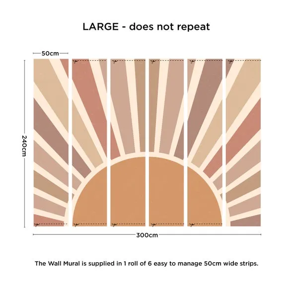 Sunburst Wall Mural - Natural