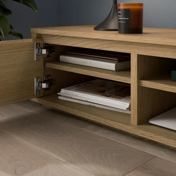 Super Wide TV Unit with Storage - Light Oak
