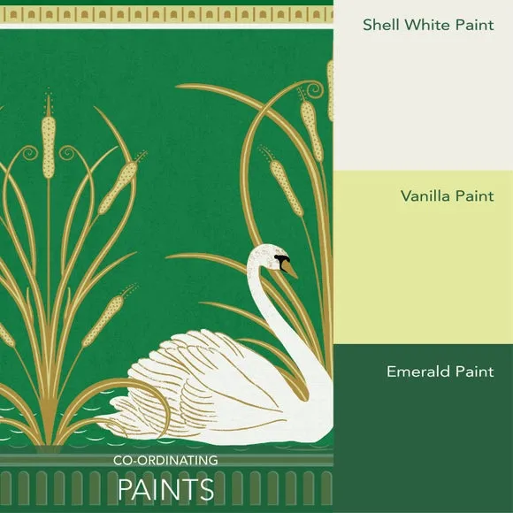 Swan Frieze Wallpaper Border - Blue