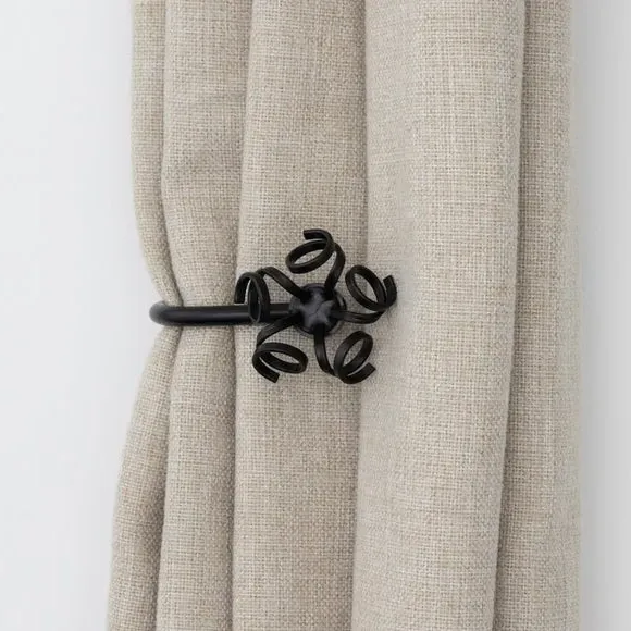 Swirl Curtain Holdbacks - Black image