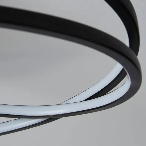 Swirl Flush Ceiling Light LED - Black