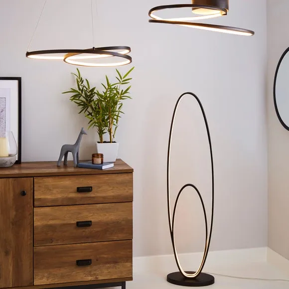 Swirl Flush Ceiling Light LED - Black