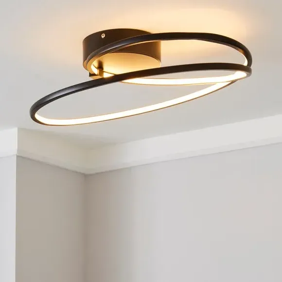 Swirl Flush Ceiling Light LED - Black image