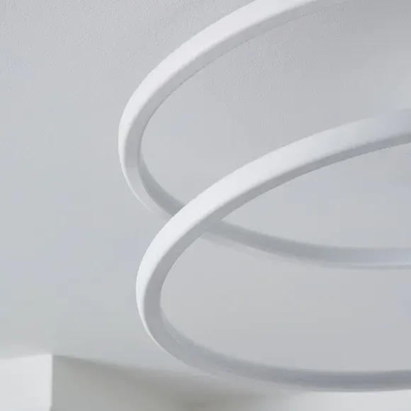Swirl Flush Ceiling Light LED - White