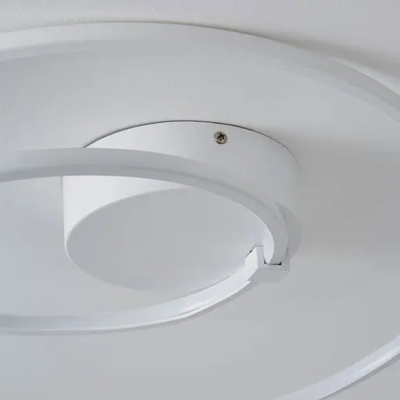 Swirl Flush Ceiling Light LED - White