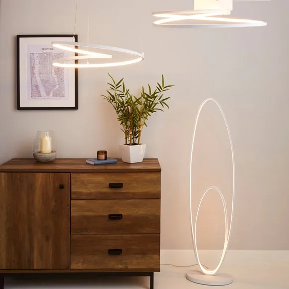 Swirl Flush Ceiling Light LED - White