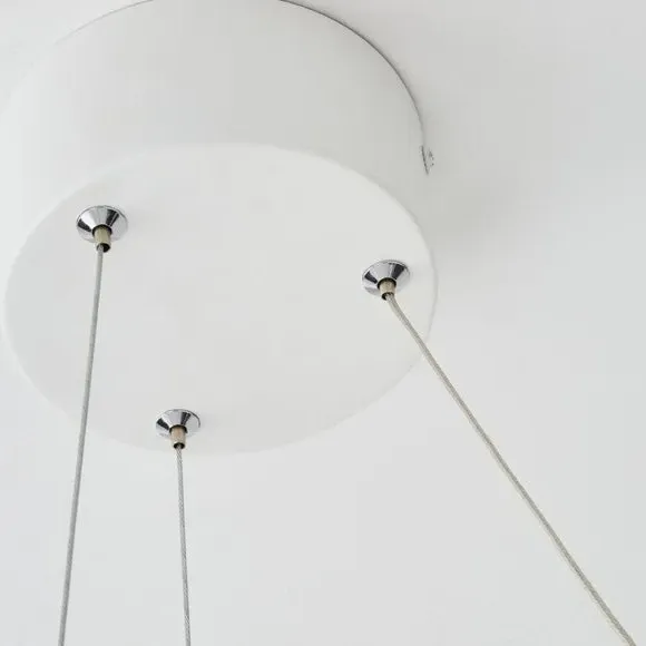 Swirl Hoop Semi Flush Ceiling Light - White, LED