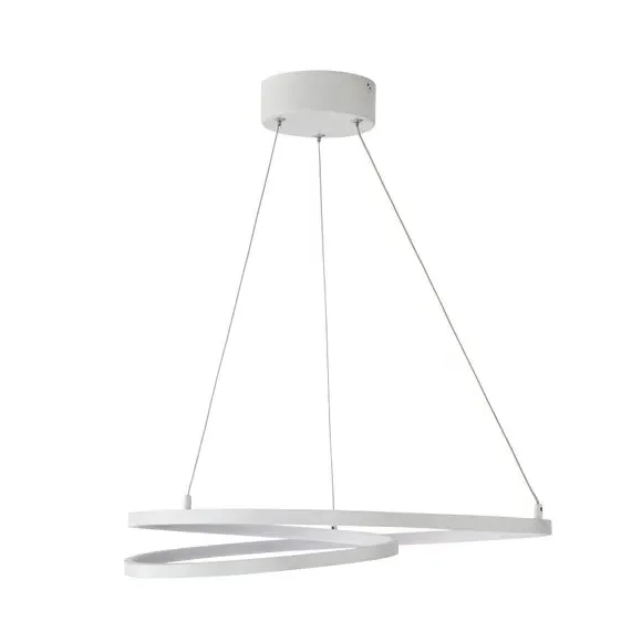 Swirl Hoop Semi Flush Ceiling Light - White, LED