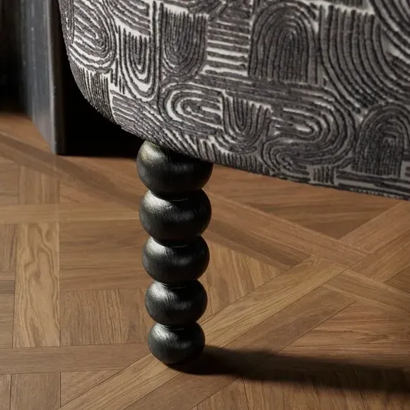 Swirl Print Armchair - Monochrome, Fabric