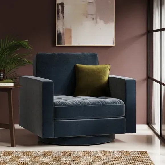 Swivel Accent Chair - Ink, Velvet image