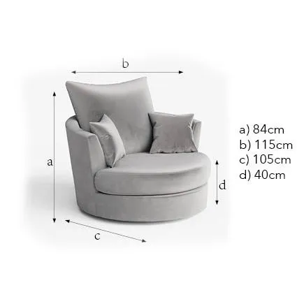 Swivel Chair with Cushions - Chocolate, Faux Leather