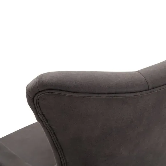Swivel Chair with Metal Legs - Dark Grey, Microsuede