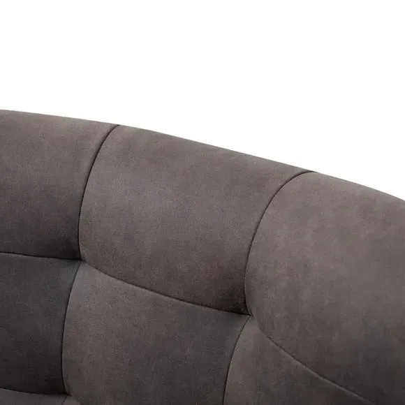Swivel Chair with Metal Legs - Dark Grey, Microsuede