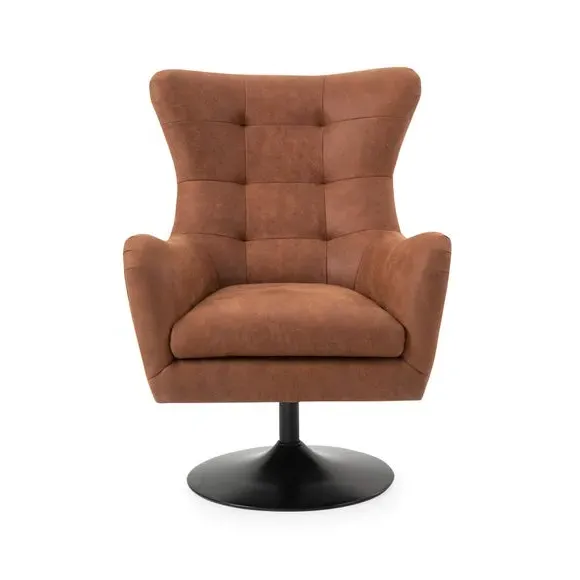 Swivel Chair with Metal Legs - Tan, Microsuede