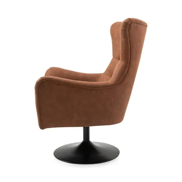 Swivel Chair with Metal Legs - Tan, Microsuede