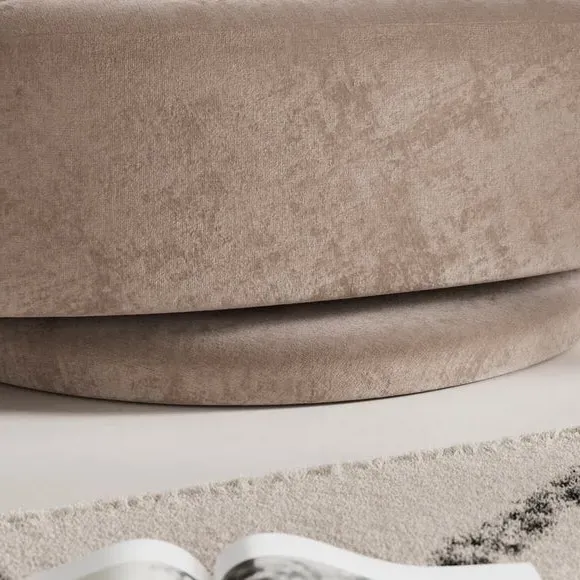 Swivel Chair with Scalloped Back - Mink, Chenille