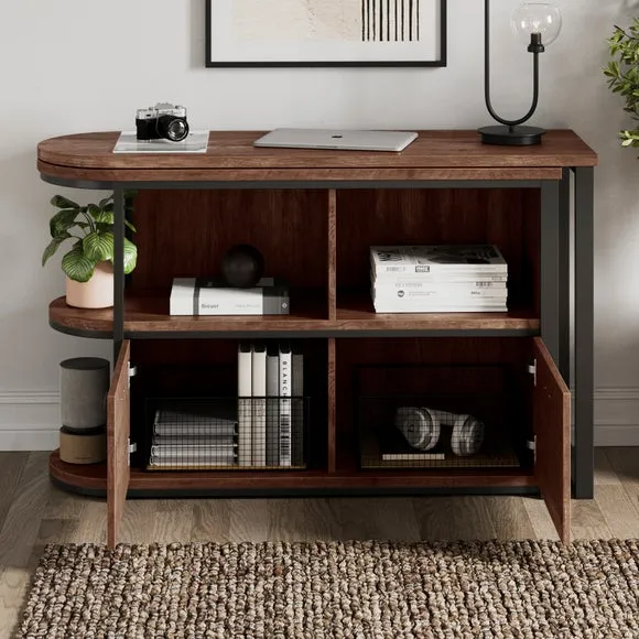 Swivel Desk with Storage - Pine