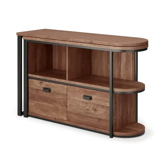 Swivel Desk with Storage - Pine