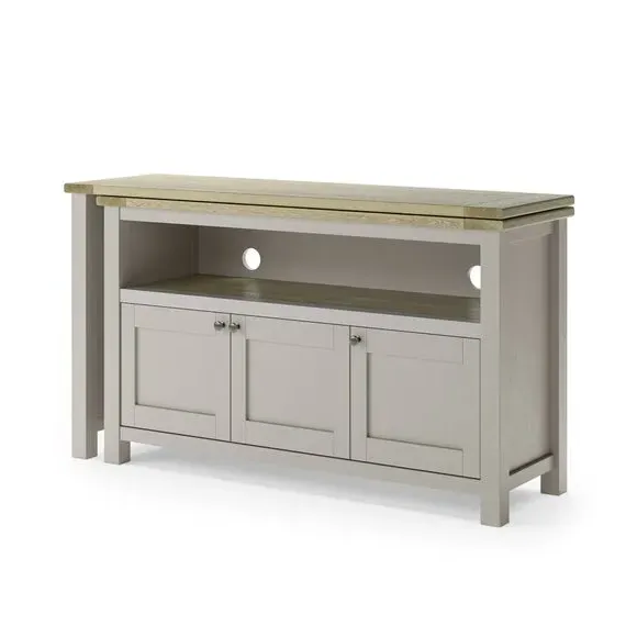 Swivel Desk with Storage - Stone, Wood Effect