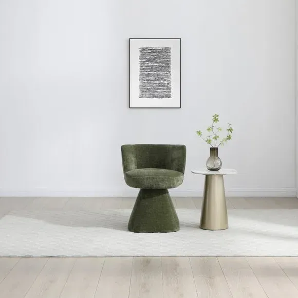 Swivel Dressing Chair Tub Style - Olive, Chenille