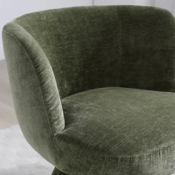 Swivel Dressing Chair Tub Style - Olive, Chenille