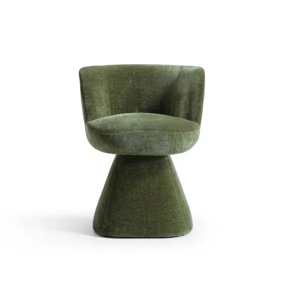 Swivel Dressing Chair Tub Style - Olive, Chenille
