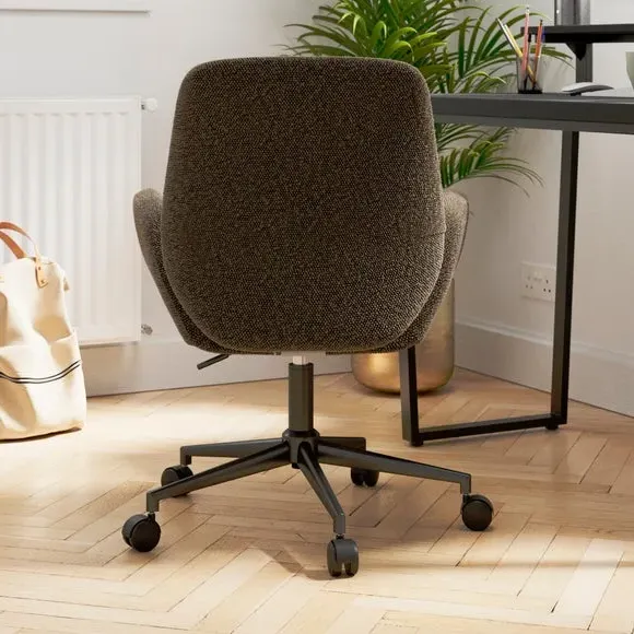 Swivel Office Chair Height Adjustable - Brown, Boucle