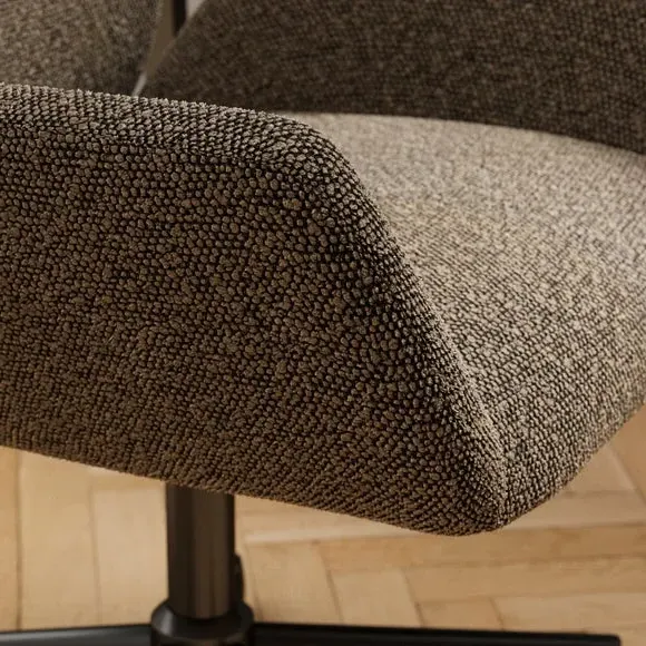 Swivel Office Chair Height Adjustable - Brown, Boucle