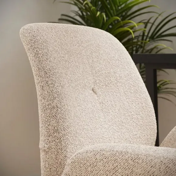 Swivel Office Chair Height Adjustable - Cream, Boucle