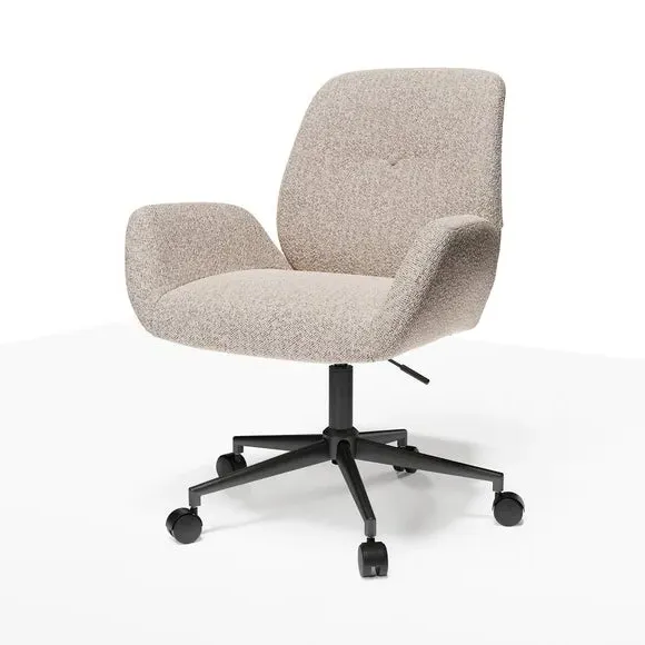 Swivel Office Chair Height Adjustable - Cream, Boucle
