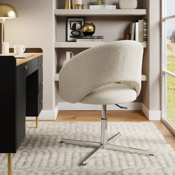 Swivel Office Chair with Height Adjust - Ivory