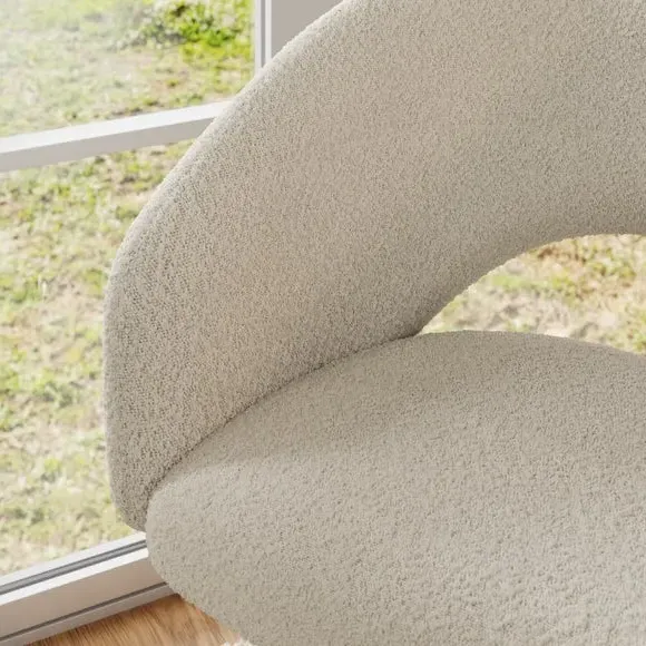 Swivel Office Chair with Height Adjust - Ivory