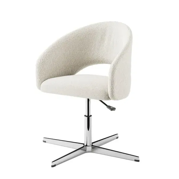 Swivel Office Chair with Height Adjust - Ivory