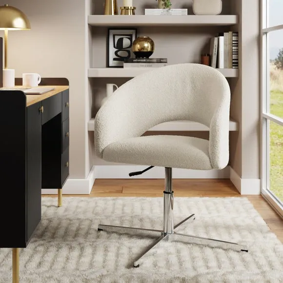 Swivel Office Chair with Height Adjust - Ivory image