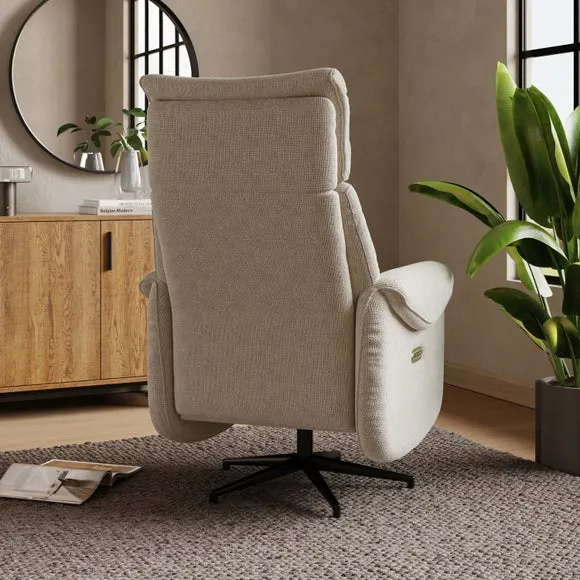 Swivel Recliner Chair Electric - Natural, Fabric